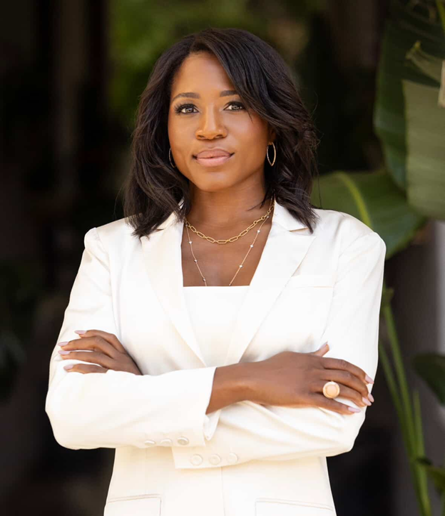 Attorney portrait in white suit